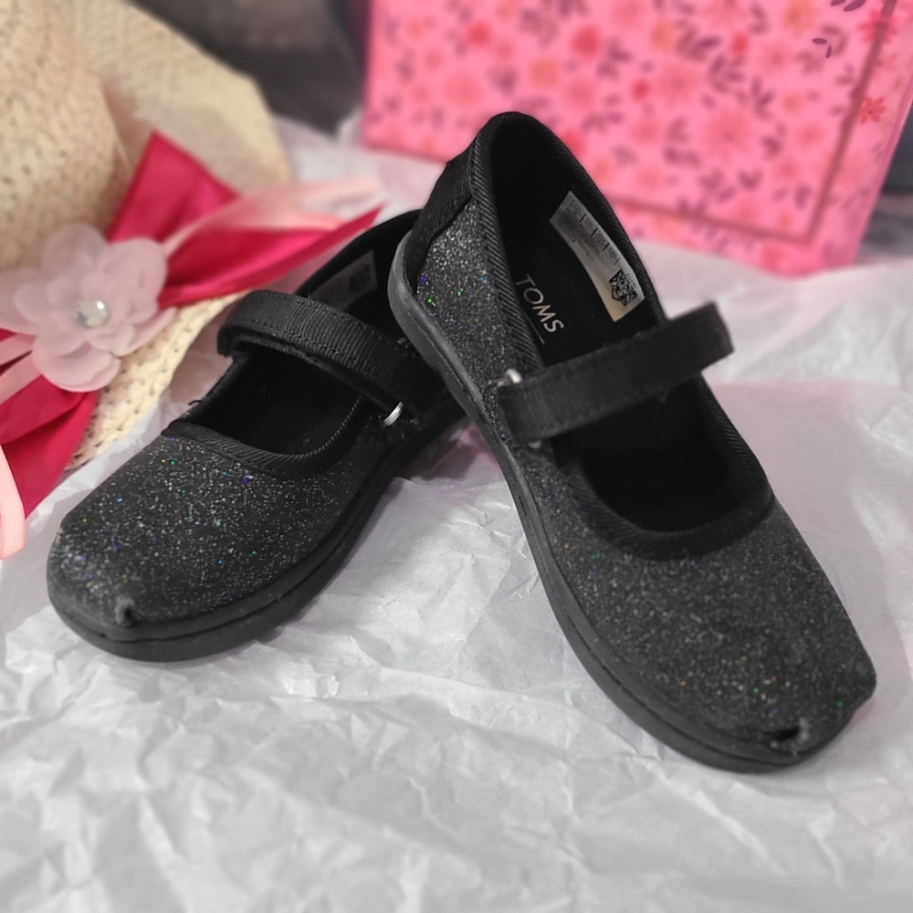 TOMS Kids Sparkly Black Dress Shoes